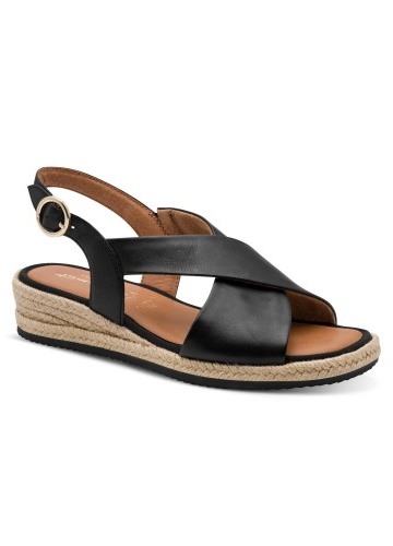 Sandále TAMARIS na klinovom podpätku s prekríženými reminekami