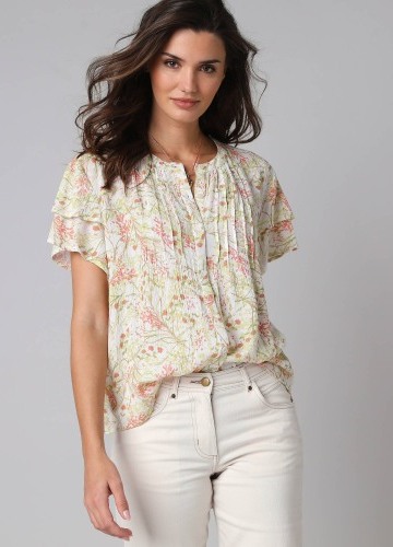 Košilová halenka s potiskem květin