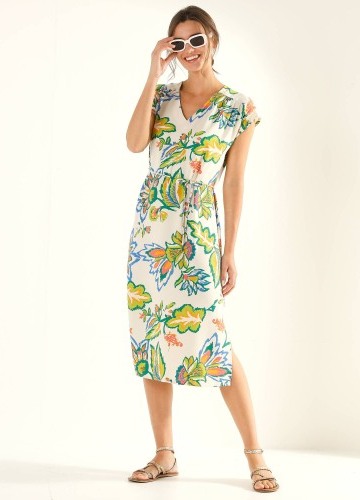 Šaty s krátkymi rukávmi a potlačou