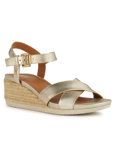 Sandále na klinovom podpätku Ischia Corda, béžové