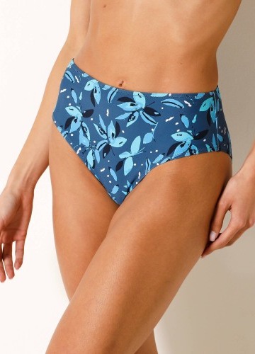 Plavkové maxi nohavičky Lokia s potlačou