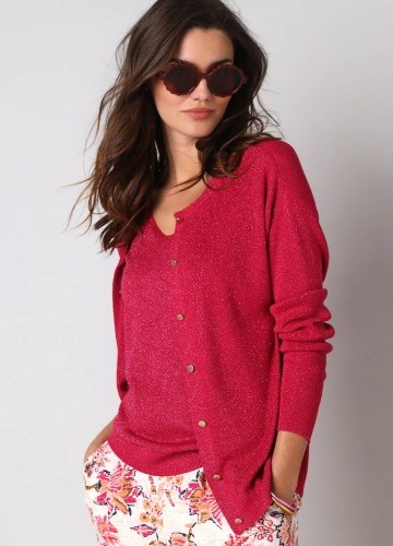 Svetr s dlouhými rukávy a metalickým vláknem