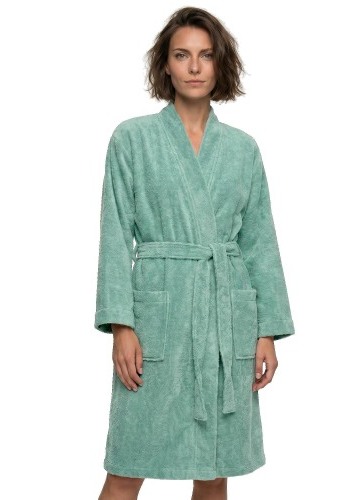 Krátky unisex župan s kimono golierom