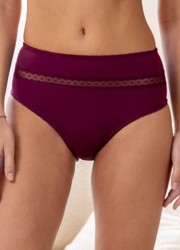 Sada 2 vysokých kalhotek Paia zn. Confidence Lingerie® z mikrovlákna a vyšívaného tylu
