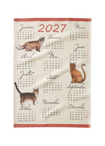 Sada 3 utěrek s motivem kalendáře 2027 a zvířátek