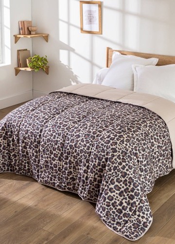 Přikrývka s leopardím motivem, mikrovlákno 400 g/m2