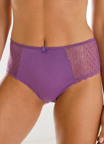 Súprava 2 jednofarebných maxi nohavičiek Coria zn. Confidence Lingerie® z bavlny a čipky