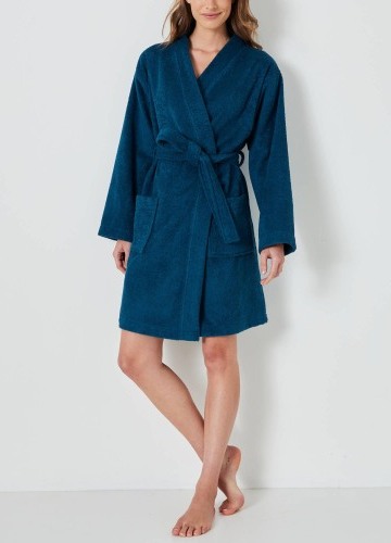 Krátky unisex župan s kimono golierom