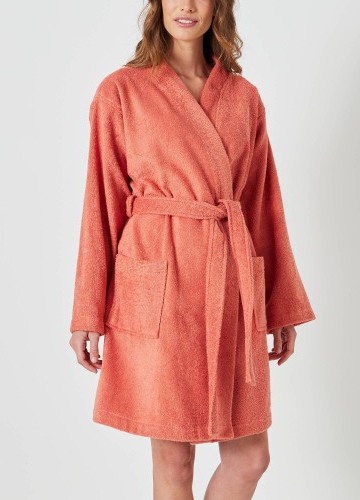 Krátký unisex župan s kimono límcem