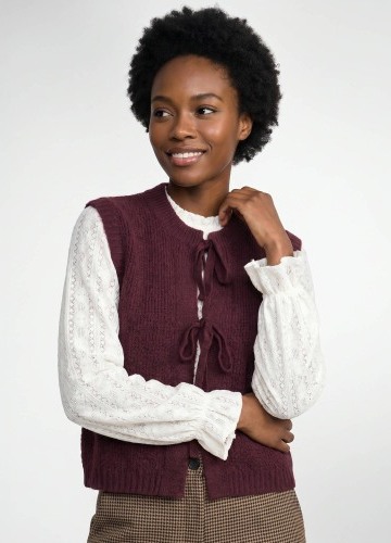 Oversize vesta na zaviazanie