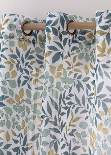 Záclona s potlačou listov