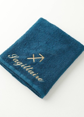 Koupelový textil s výšivkou astrologického znamení, bavlna 420g/m2