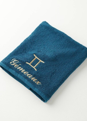 Koupelový textil s výšivkou astrologického znamení, bavlna 420g/m2