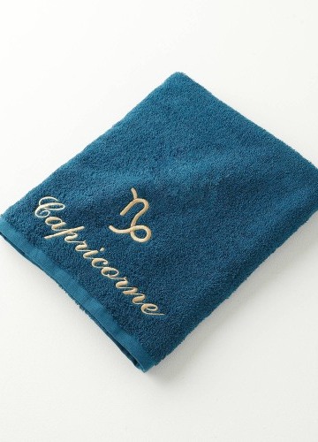 Koupelový textil s výšivkou astrologického znamení, bavlna 420g/m2