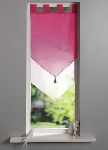 Dvojfarebná vitrážová záclonka do špičky zakončená pútkami