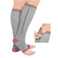 Kompresní ponožky na zip, s měděným vláknem