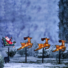 Solárna dekorácia "Santa Claus so sobmi"