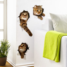 3 samolepky na zeď "Kočky"