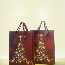 LED darčeková taška "Svietiaci stromček"
