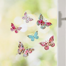 6dílný 3D obrázek na okno "Motýli"