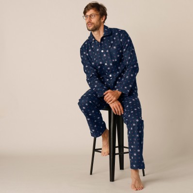 Pijama de bărbați din flanelă cu model