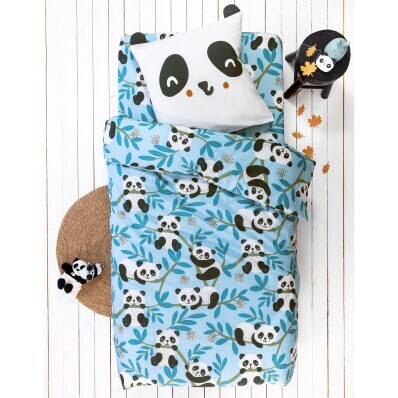 Detská posteľná bielizeň Tao s motívom panda, bio bavlna