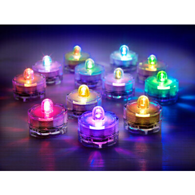 LED čajové sviečky Colorky, 12 ks