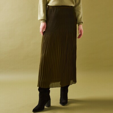 Voálová plisovaná sukně z recyklovaného polyesteru (1), pro malou postavu