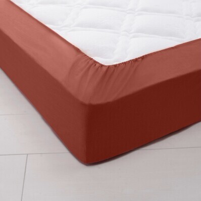 Cearșaf de pat stretch monocolor cu adâncimea colțului de 32 cm, din bumbac