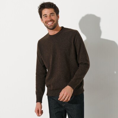 Sweter z okrągłym dekoltem, 80% wełna, 20% poliamid