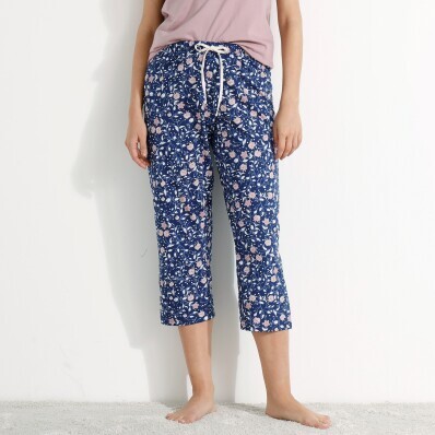 Pantaloni de pijama 3/4 cu imprimeu cu flori