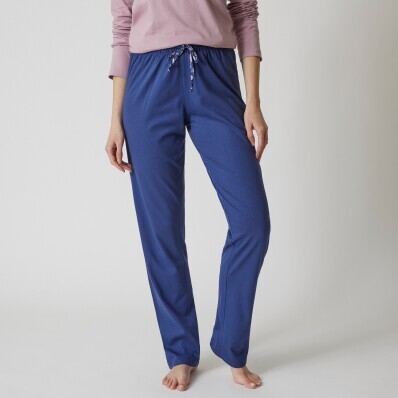 Pantaloni de pijama de culoare solidă cu fundiță cu imprimeu floral