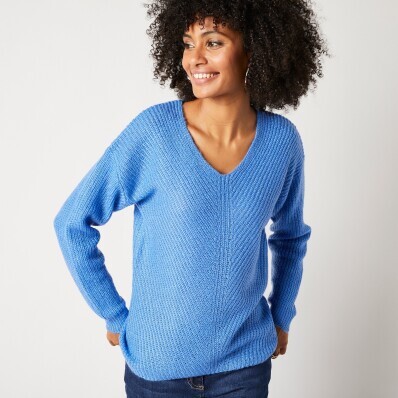 Sweter z dekoltem w szpic
