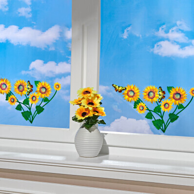 2dílný obrázek na okno "Slunečnice a motýli"