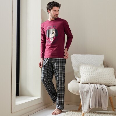 Pijama cu pantaloni și imprimeu "dog"