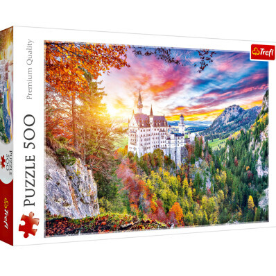 Puzzle 500 dílků "Pohled na Neuschwanstein"