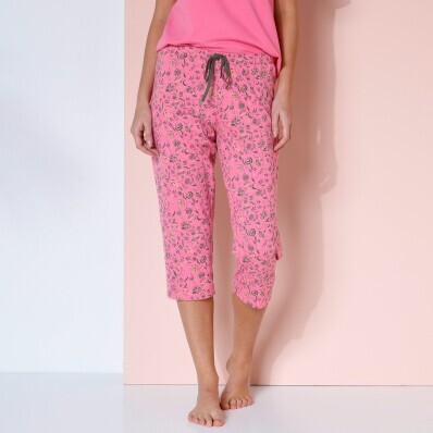 Pantaloni de pijama 3/4 cu imprimeu floral "Bohème"