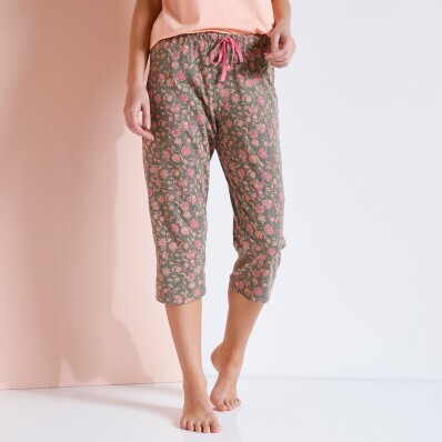 Spodnie od piżamy 3/4 z kwiatowym nadrukiem "Bohème"