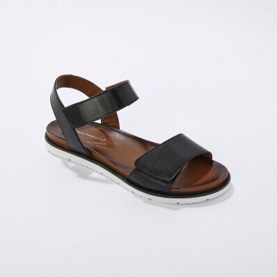 Sandále s remiankami na suchý zips, z kože s certifikátom LWG