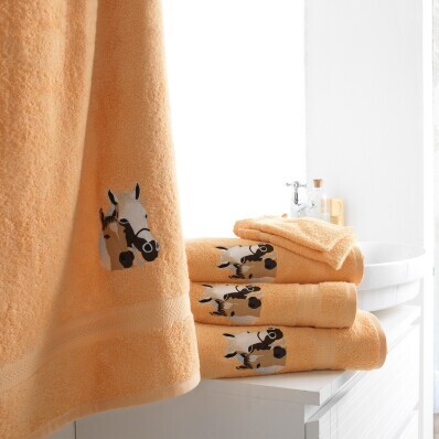 Frottír fürdőszobai textil ló hímzéssel