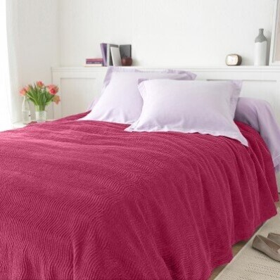 Jednobarevný taftový přehoz na postel, kvalita standard