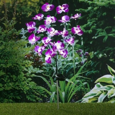 Leszúrható kerti szolár dekoráció Orchidea