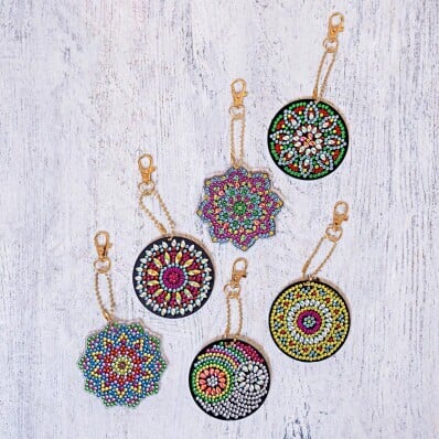 Pictură cu diamante Mandala, set de 6