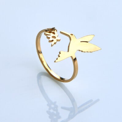 Inel Hummingbird, placat cu aur 18 k