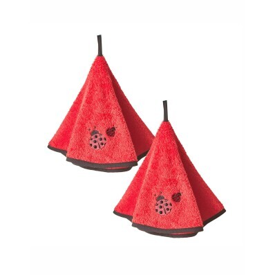 Set de 2 cârpe rotunde cu broderie ladybird