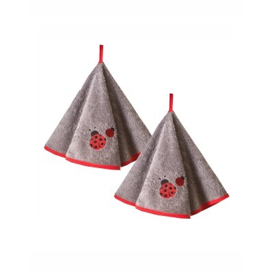 Set de 2 cârpe rotunde cu broderie ladybird