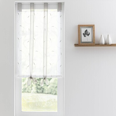 Roller blind cu broderie de frunze