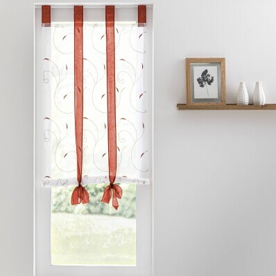 Roller blind cu broderie de frunze