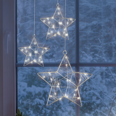 LED Svetelná dekorácia Hviezda, sada 3 ks