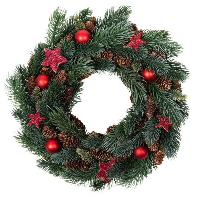 Vianočný veniec červenej hviezdy